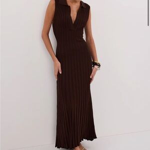 HAL CHOC SLEEVELESS KNIT MAXI DRESS